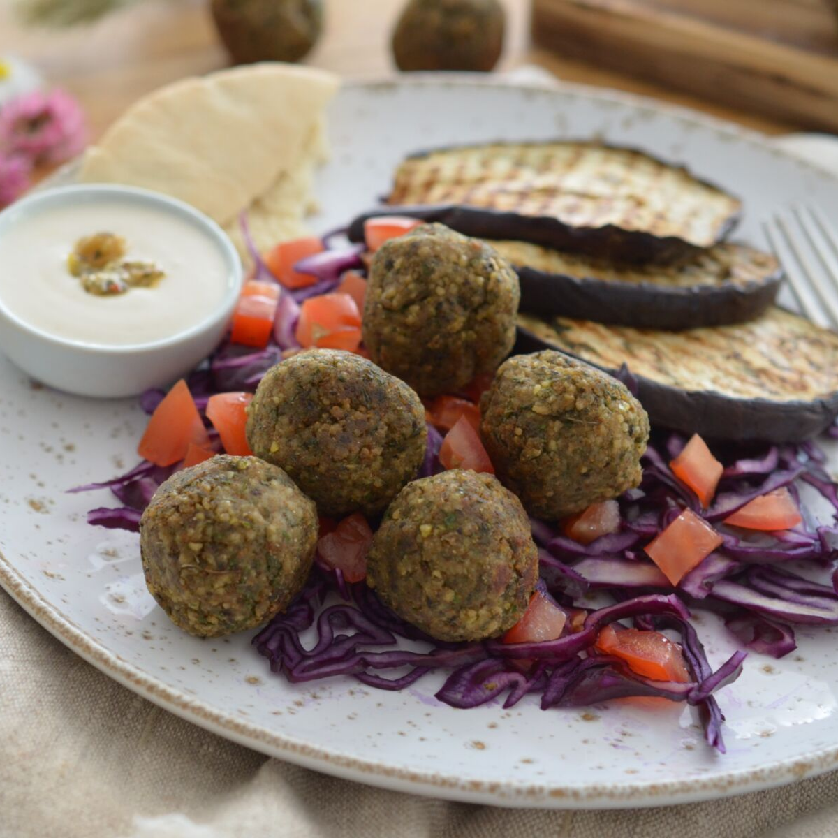 Assiette estivale aux falafels Assiette estivale aux falafels