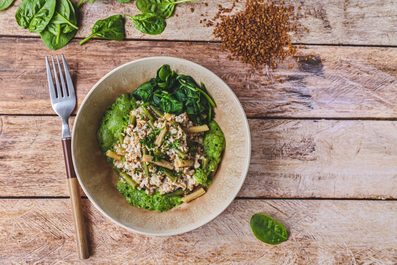 Risotto d'épeautre aux haricots par Priméal Risotto d'épeautre aux haricots par Priméal